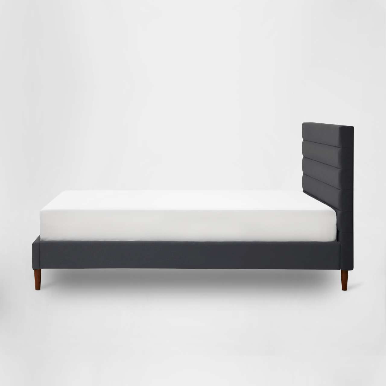 Cadre De Lit Suusolny Capitonné - Tête De Lit Lin 160x200 Cm - Gris Clair - Support 300 Kg