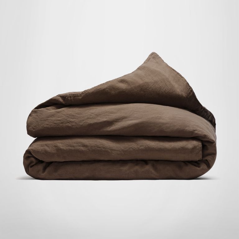 Espresso Linen Duvet Cover