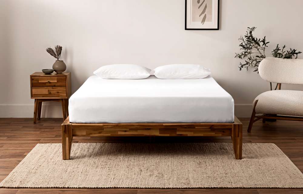 Drommen Acacia Wood Platform Queen Bed Reviews CB2, 47 OFF
